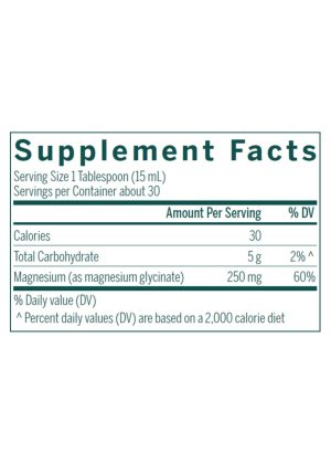 Genestra Magnesium Glycinate Liquid -- magnesium supplement, liquid magnesium. - Back