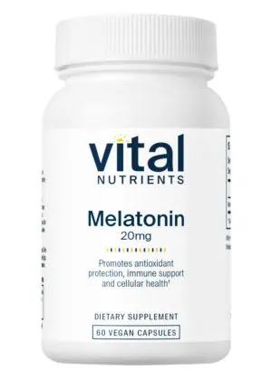 Vital Nutrients Melatonin 20mg -- sleep support, immune function.