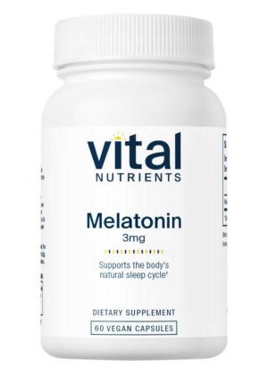 Vital Nutrients Melatonin 3mg -- sleep support, immune function.