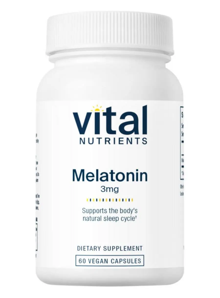 Vital Nutrients Melatonin 3mg -- sleep support, immune function.