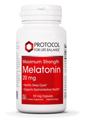 Protocol For Life Melatonin Maximum Strength 20 mg -- sleep support, melatonin supplement.