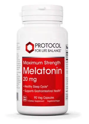 Protocol For Life Melatonin Maximum Strength 20 mg -- sleep support, melatonin supplement.
