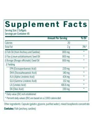 Genestra Multi EFA Capsules -- essential fatty acids, omega-3 - Back