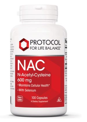 Protocol For Life NAC N-Acetyl Cysteine 600mg -- cellular health, antioxidant support.