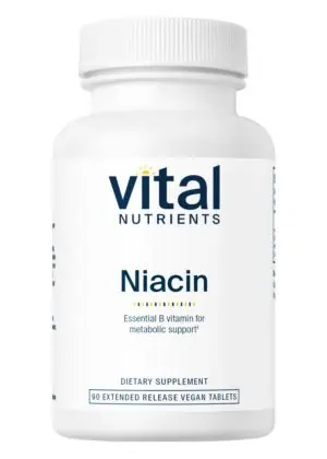 Vital Nutrients Niacin -- cholesterol support, lipid metabolism.