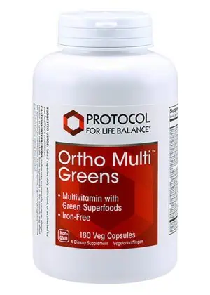Protocol For Life Ortho Multi Greens Iron-Free -- multivitamin, green superfoods