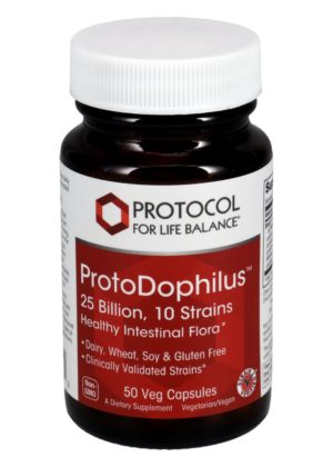 Protocol For Life ProtoDophilus 25 Billion, 10 Strains -- probiotics, gut health.