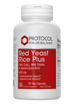 Protocol For Life Red Yeast Rice Plus 600mg -- cardiovascular support, liver function support.