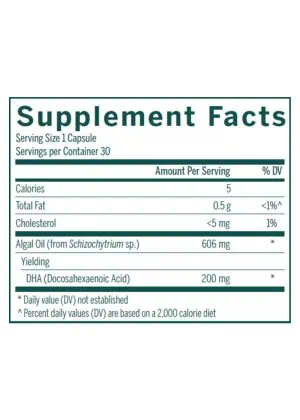 Seroyal/Genestra Super Neurogen DHA -- algae-derived DHA capsules, supports cognitive function. - Back