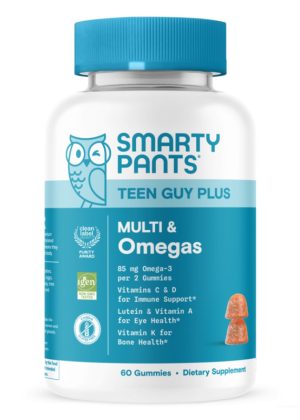 SmartyPants Teen Guy Plus Multi & Omegas -- multivitamin for teens, omega-3 supplement.