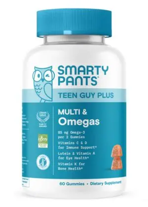 SmartyPants Teen Guy Plus Multi & Omegas -- multivitamin for teens, omega-3 supplement.