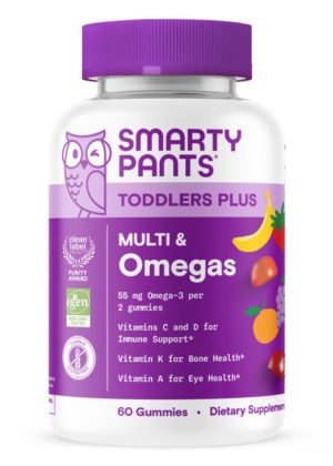 SmartyPants Toddler Plus Multi & Omegas -- toddler vitamins, omega-3 gummies.