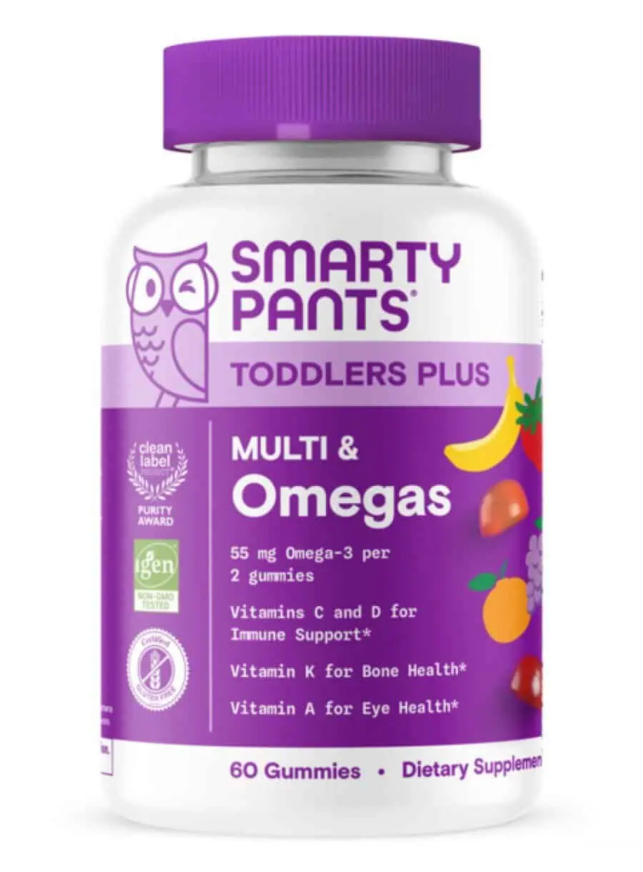 SmartyPants Toddler Plus Multi & Omegas -- toddler vitamins, omega-3 gummies.