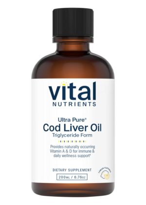 Vital Nutrients Ultra Pure(R) Cod Liver Oil -- Omega 3 fatty acids, Vitamin A, Vitamin D.
