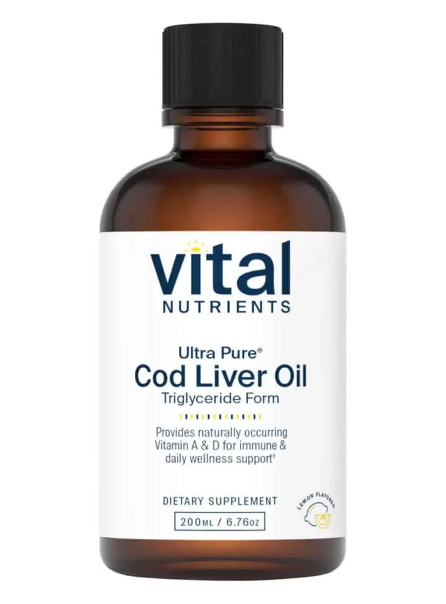 Vital Nutrients Ultra Pure(R) Cod Liver Oil -- Omega 3 fatty acids, Vitamin A, Vitamin D.