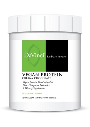 DaVinci Labs Vegan Protein Creamy Chocolate -- vegan protein, plant-based protein.