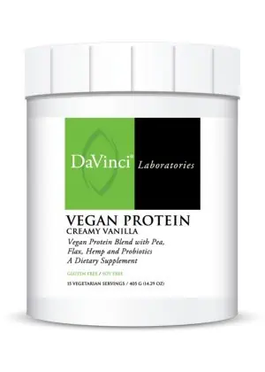 DaVinci Labs Vegan Protein Creamy Vanilla -- vegan protein, plant-based protein.