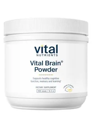 Vital Nutrients Vital Brain(R) Powder with GPC, ALC, and PS, Lemon Flavor