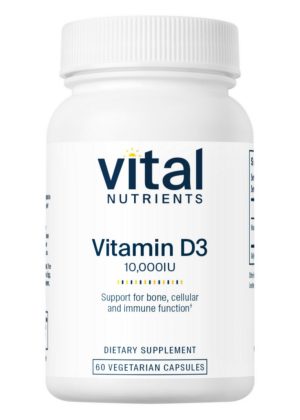 Vital Nutrients Vitamin D3 10,000iu -- vitamin D supplement, calcium absorption.