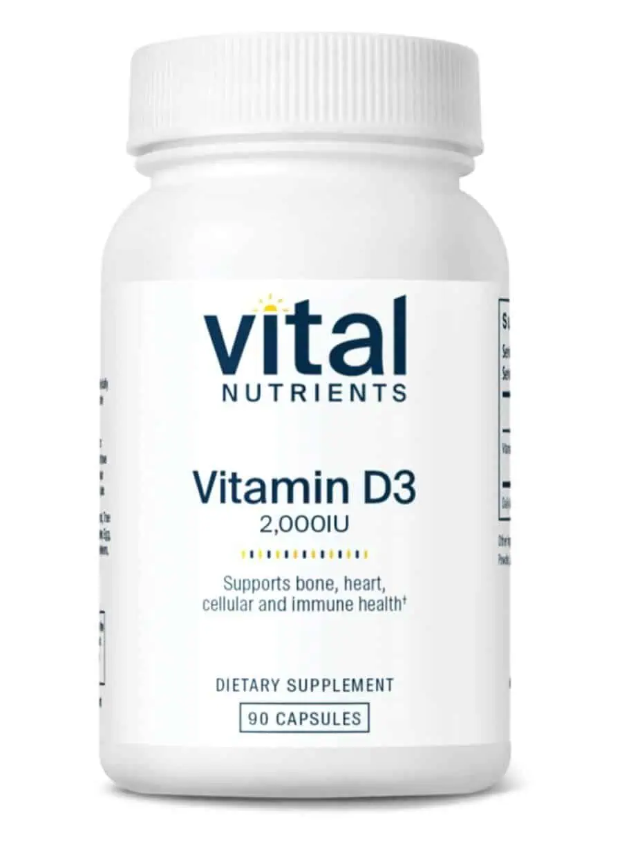Vital Nutrients Vitamin D3 2000IU VEG -- vitamin D, calcium absorption.