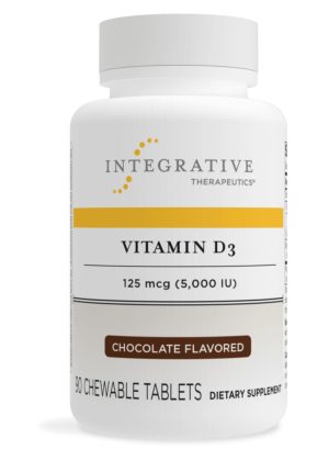 Integrative Therapeutics, Inc. Vitamin D3 5000IU Chewable/Chocolate -- vitamin D, immune support.