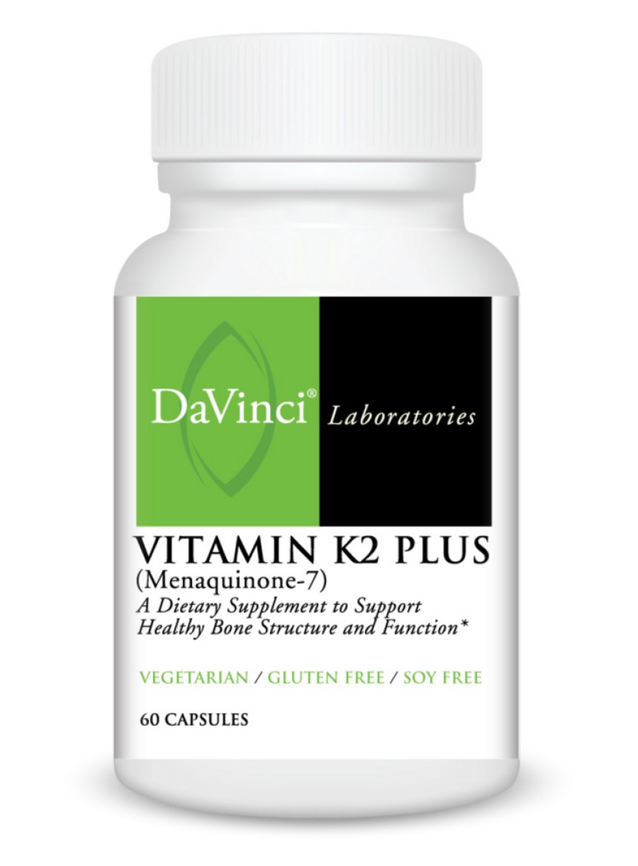 DaVinci Labs Vitamin K2 Plus -- bone health, calcium absorption.