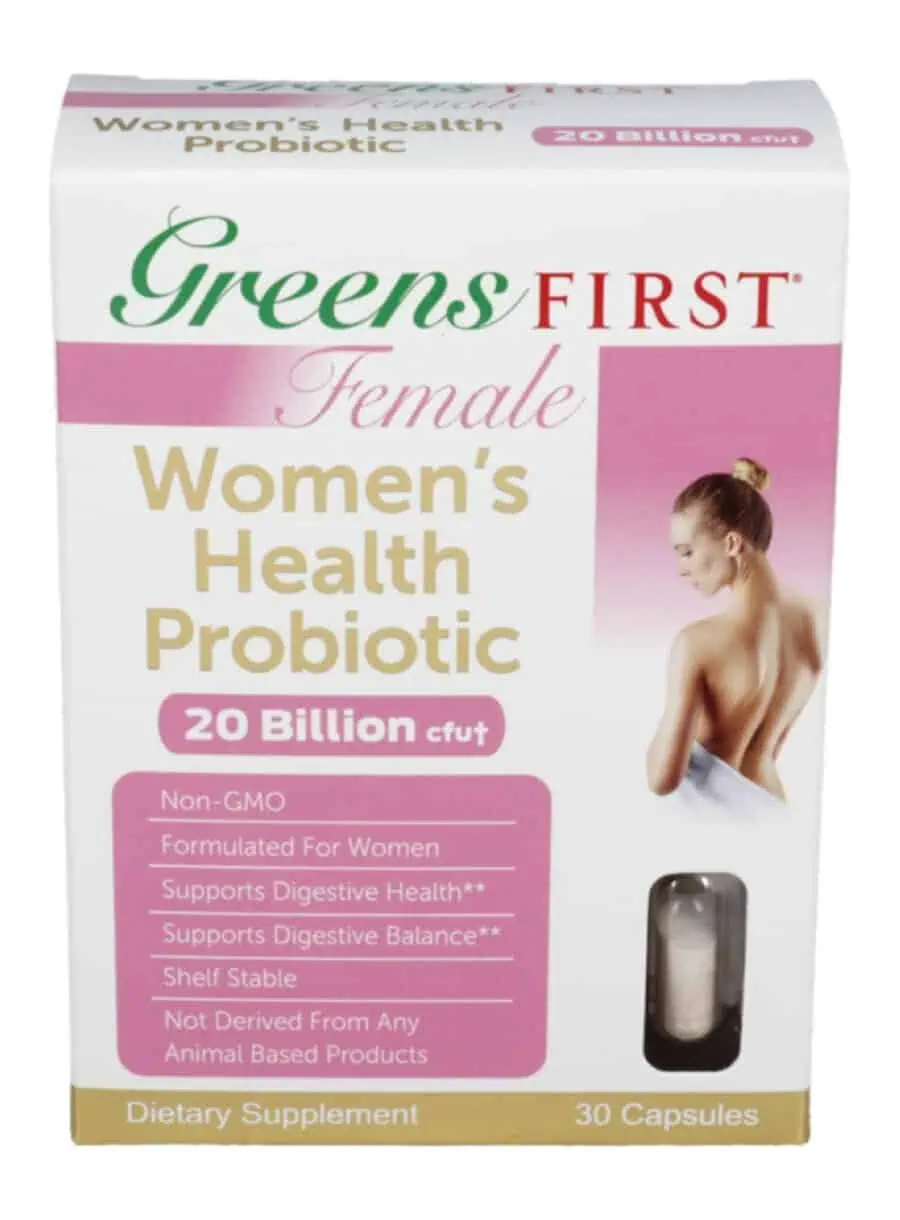 Greens First Women's Health Probiotic 30c -- women's health probiotic, gut health supplement.