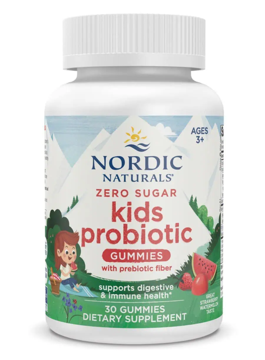 Nordic Naturals Pro Zero Sugar Kids Probiotic Gummies -- kids probiotics, sugar-free gummies.