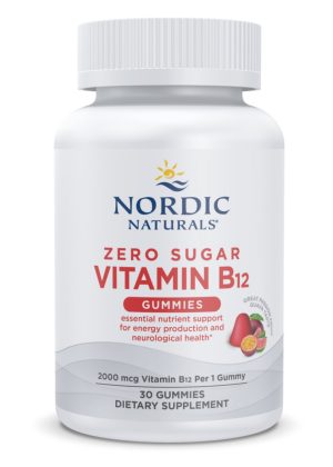 Nordic Naturals Pro Zero Sugar Vitamin B12 Gummies -- vitamin B12, energy support.