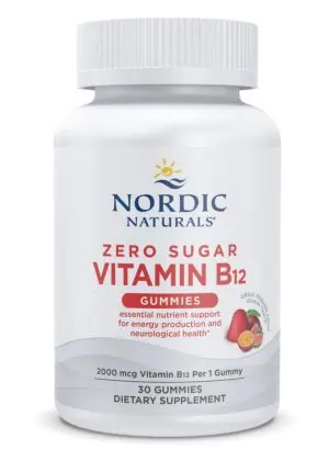Nordic Naturals Pro Zero Sugar Vitamin B12 Gummies -- vitamin B12, energy support.