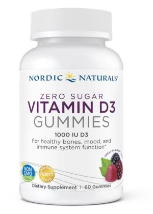 Nordic Naturals Pro Zero Sugar Vitamin D3 Gummies -- vitamin D3, sugar-free gummies.