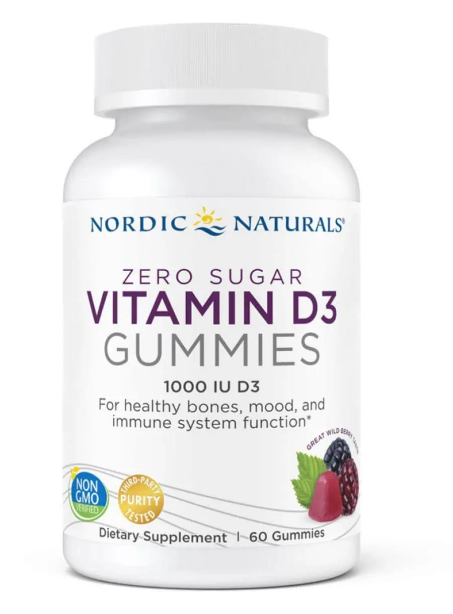 Nordic Naturals Pro Zero Sugar Vitamin D3 Gummies -- vitamin D3, sugar-free gummies.