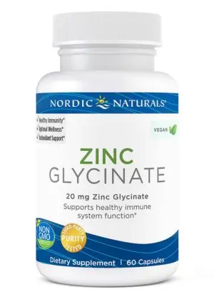 Nordic Naturals Pro Zinc Glycinate -- zinc supplement, immune support.