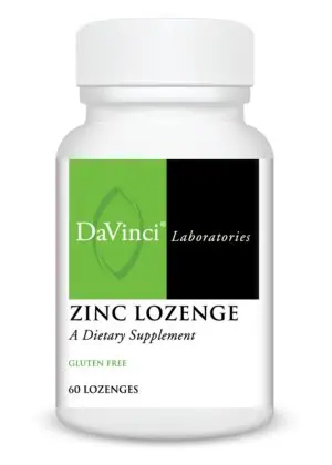 DaVinci Labs Zinc Lozenge 23mg -- zinc lozenge, immune support.