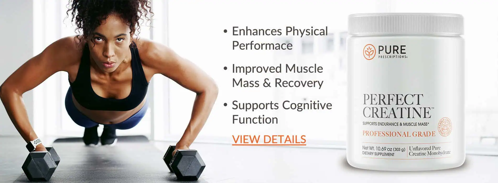 Perfect creatine enhances physical performance, improves mass and recovery and supports cognitive function*.